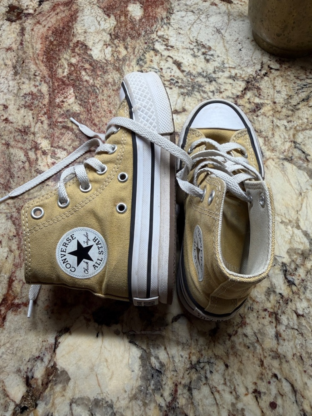Converse Platform Girls High Top Sneakers Yellow toddler size 12
